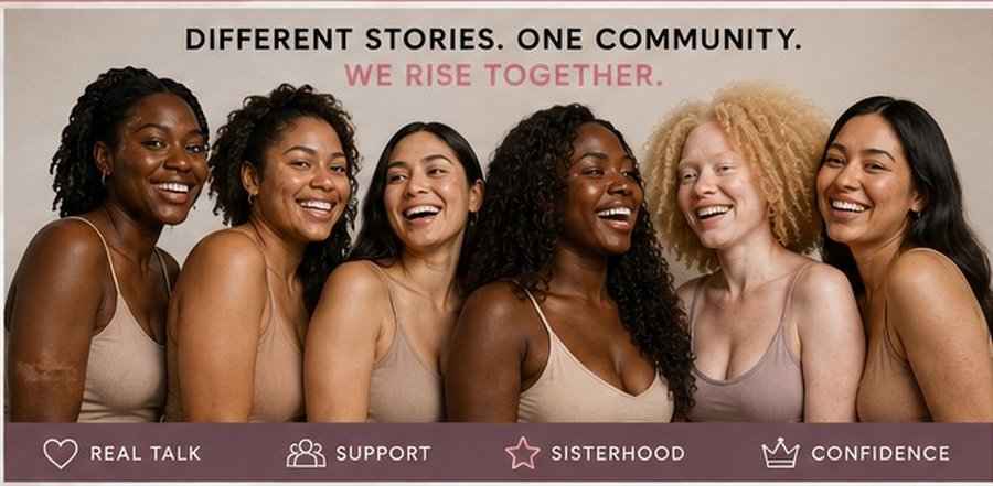 Diverse women smiling together as one community