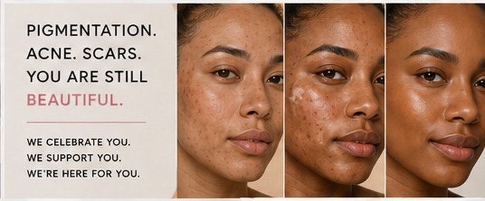 Close views of real skin with natural pigmentation