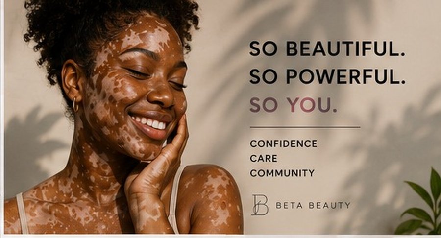 Confident woman with visible vitiligo