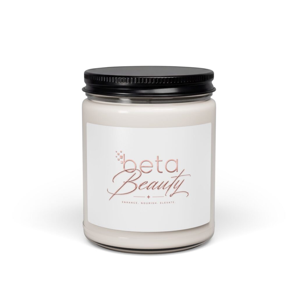 Beta Beauty Scented Soy Candle — 9oz Glass Jar Aromatherapy Candle