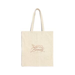 Beta BEAUTY Canvas Tote Bag — Minimalist Natural Cotton Tote for Shopping & Everyday